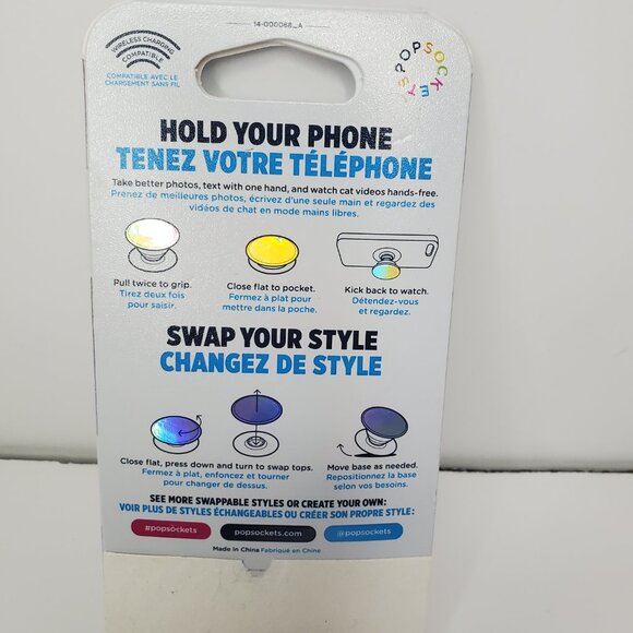 New Pop Socket Phone Grip and Stand With Swappable Top Pull Twice to Grip - Picture 3 of 7